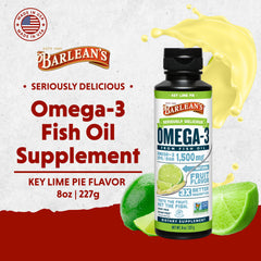Barlean's emulsified Omega-3 texture highlights creamy taste and digestion.