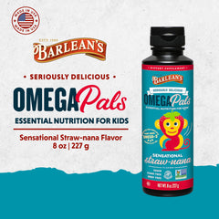 Barlean's Omega Pals spoon dispense image shows convenient single-teaspoon serving.