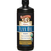 Barlean's Organic Lignan Flax Oil bottle showing plant-based omega-3 source.