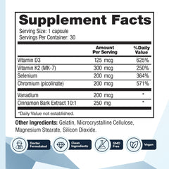Bottle being poured to suggest easy daily dosage with Barton Nutrition CinnaChroma.