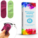 Basesit eyeglass cleaning cloth 4-pack in rose-green; keeps lenses spotless.