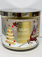 Bath & Body Works Merry Cookie candle, three-wick design, for brighter fragrance in larger spaces.