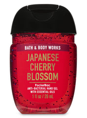Bath & Body Works PocketBac gel de manos aroma cerezo japonés, botella portátil para higiene rápida.