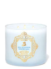 Bath and Body Works White Barn 3-Wick Candle in Eucalyptus Snowfall jar enhances cozy spaces with refreshing aroma.