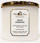 Bath & Body Works White Barn 3-Wick Candle with White Gardenia aroma for a fresh mood.