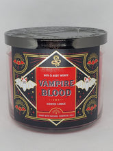 Bath & Body Works Vampire Blood candle, front view, enhances Halloween ambience.