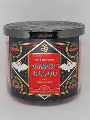 Bath & Body Works Vampire Blood jar detail highlights 3-wick design for even burn.
