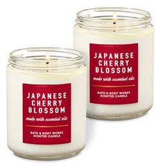 Bath & Body Works Japanese Cherry Blossom candle, single wick, 8 oz, creates a calming ambiance