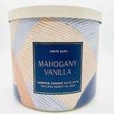 Bath & Body Works White Barn 3-Wick Candle with Mahogany Vanilla essential oils for cozy ambiance
