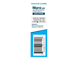 Bausch & Lomb Muro 128 sterile eye wash drops packaging.