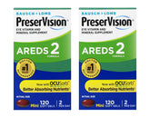 Bausch + Lomb PreserVision AREDS 2 pack of 2 bottle closeup for daily use
