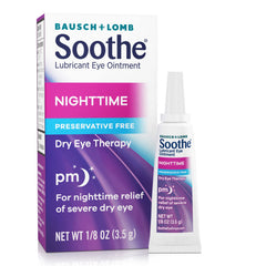 Bausch + Lomb Soothe night-time ointment tubes ready for bedtime eye comfort