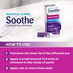 Close-up of Soothe ointment tube cap showing precise night-time application