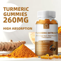 BBEEAAUU turmeric curcumin bottle front shows 120-count raspberry flavor gummies.