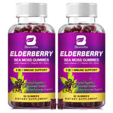 BBeworths Elderberry Gummies Sea Moss bottle supports immune health and energy.