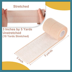 BBTO four-roll pack of elastic tape highlights versatile adhesive bandage wrap.