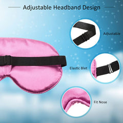 BBTO Silk Sleep Eye Mask sky blue detail emphasizing breathable material and gentle fit