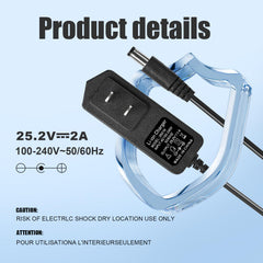 Bccxzm massage gun charger label, clear specs for safe, compatible charging.