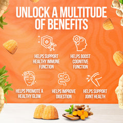BeElevated Curcumin Turmeric Gummies closeup shows peach flavor and chewy texture