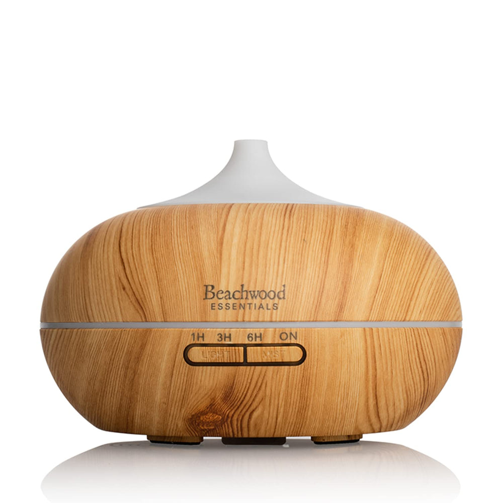 Beachwood Essentials Ultrasonic Diffuser in bamboo finish for gentle aromatherapy at home