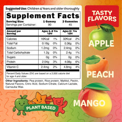 Bear Bites Gummies Peach flavor jar highlighting convenient, mess-free snack for lunchboxes