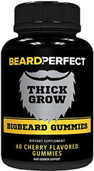 BeardPerfect ThickGrow BigBeard bottle for easy daily beard care with chewable gummies.