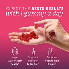 Bears with Benefits Biotin Gummies ingredients panel highlights vitamins C, E and zinc