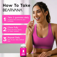 BEARVANA logo on pack offering vegan, gluten-free gummies