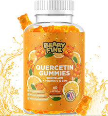 Beary Fine Quercetin Gummies bottle front label for daily immune support