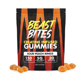 BEAST BITES Creatine Gummies pack front highlights convenience for workouts and daily use.