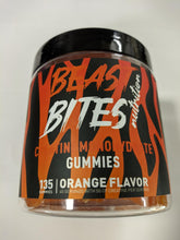 BEAST BITES Creatine Monohydrate Gummies orange bottle for convenient pre- or post-workout support.