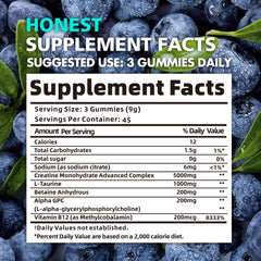 Three-gummy serving of BEAST BITES Creatine Monohydrate Gummies for daily use