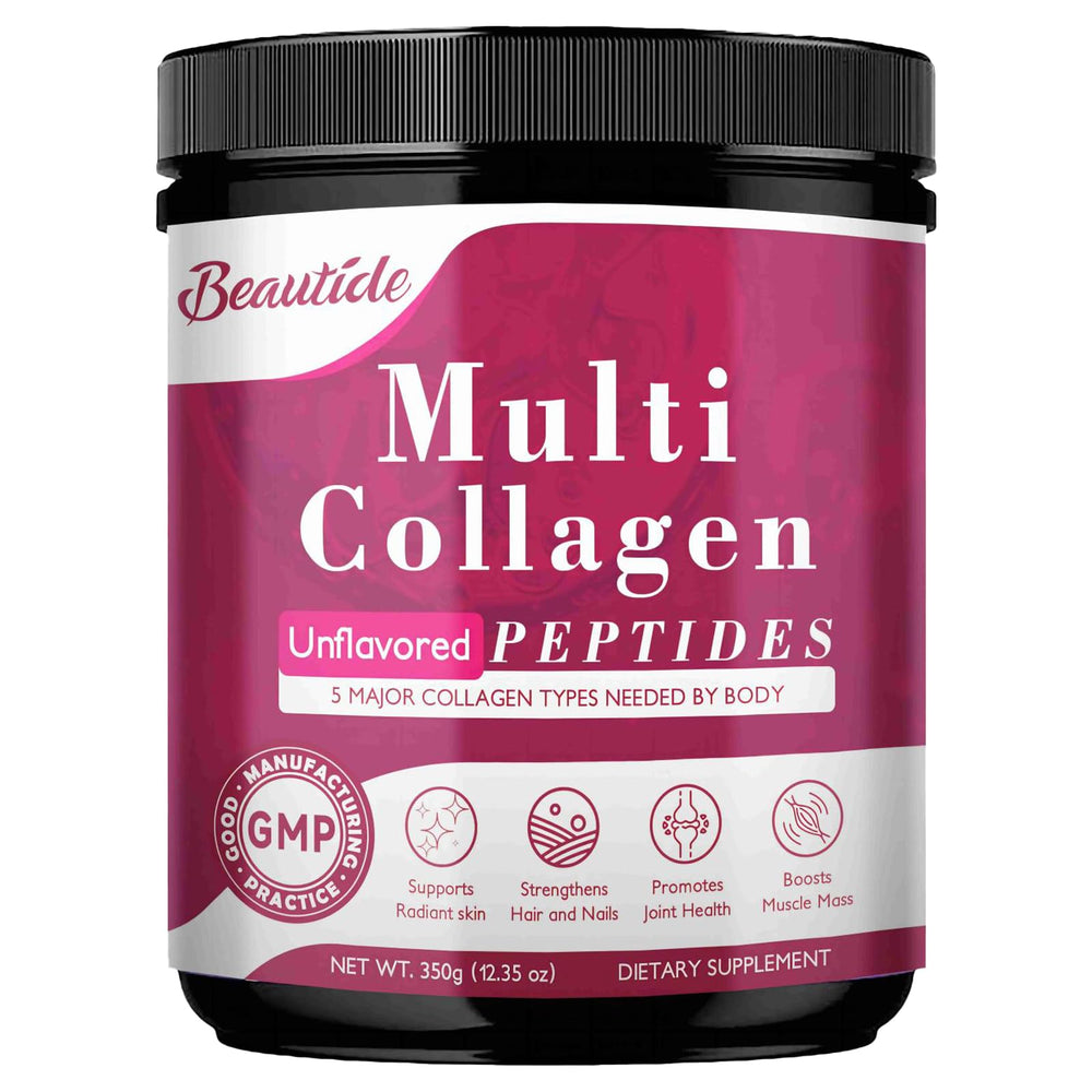 BEAUTIDE multi-collagen powder bottle for daily beauty support and skin health.