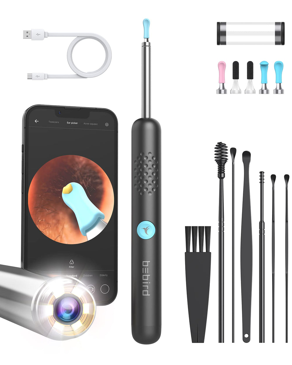 BEBIRD R1 upgraded ear cleaner with camera for clear ear canal viewing.