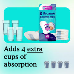 Because Overnight Booster Pads flow-through design moves liquid into underwear for added protection.