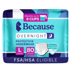 Because Overnight Absorbency Pull Ups packaging highlights all-night protection