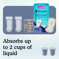 Because Premium Guards for Men dual-core core close-up and secure fit