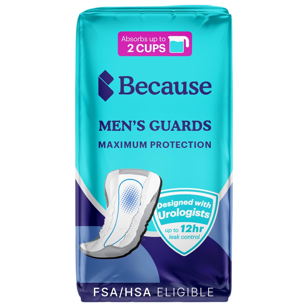 Because Premium Guards for Men front box showing discreet daily protection