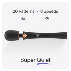 Bed Geek wand massager LED display shows speed and battery level