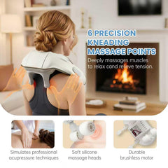 BeeChip 4D Shiatsu massage nodes deliver deep kneading relief.