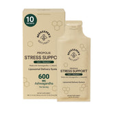 Beekeepers Naturals ashwagandha liposomal stress support packet promoting calm during a busy day.