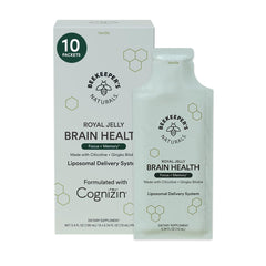 Beekeeper's Naturals Brain Health liposomal pack in vanilla flavor supports daily focus