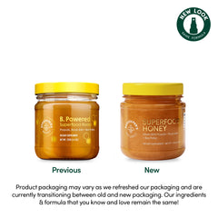 Beekeeper's Naturals Bee pollen granules in scoop illustrate nutritional variety.