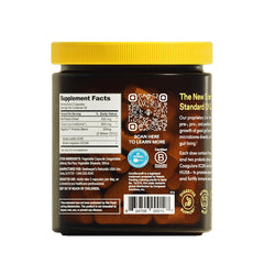 Beekeeper's Naturals Complete Gut Health label close-up highlighting propolis-powered formula