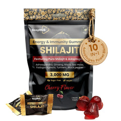 BeepWell Gold Shilajit Gummies bottle for convenient daily energy and balance.