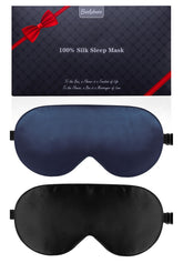 BeeVines máscara de ojos seda real, dos-paquetes, ideal para dormir en viajes.