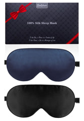 BeeVines máscara de ojos seda real, dos-paquetes, ideal para dormir en viajes.
