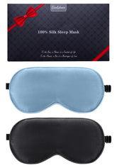 BeeVines mulberry silk eye-mask in black pack offers full blackout and soft comfort.