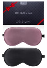 BeeVines Mulberry Silk Eye Mask in Black with soft, breathable fabric for deep rest.
