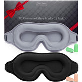 BeeVines sleep mask two-pack with 3D contours for full blackout and lash-friendly fit.